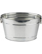 Secchio portabottiglie in metallo galvanizzato con inserto PVC - colore grigio - capacità Lt. 11 - cm 40x28x22h