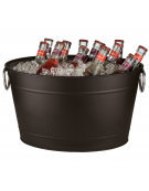 Secchio portabottiglie in metallo galvanizzato con inserto PVC - colore nero - capacità Lt. 11 - cm 40x28x22h