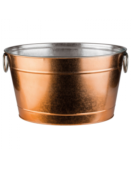 Secchio portabottiglie in metallo galvanizzato con inserto PVC - colore rame - capacità Lt. 11 - cm 40x28x22h