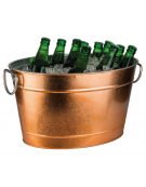 Secchio portabottiglie in metallo galvanizzato con inserto PVC - colore rame - capacità Lt. 11 - cm 40x28x22h