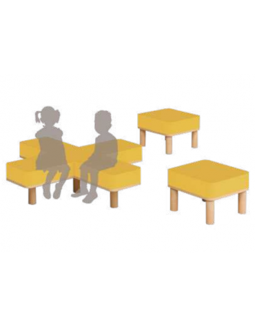 POUF SPECIALE A FORMA DI O - cm Ø120x35h - PER BAMBINI DI PRIMA O SECONDA ELEMENTARE (DA 6 A 8 ANNI) - CONFORME AI CAM