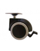 SERIE DI 6 RUOTE PIROETTANTI CON SISTEMA FRENANTE PER MOBILI CONTENITORI CURVI - CM 7,5H