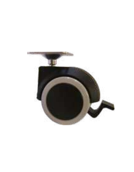 SERIE DI 6 RUOTE PIROETTANTI CON SISTEMA FRENANTE PER MOBILI CONTENITORI CURVI - CM 7,5H