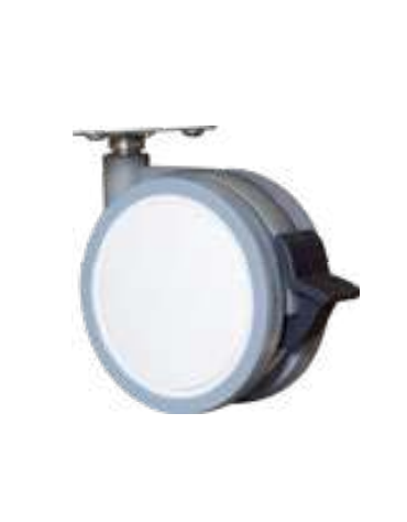 SERIE DI 5 RUOTE PER MOBILI CONTENITORI CURVI - CM 12H