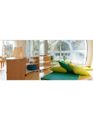 SERIE DI 5 RUOTE PER MOBILI CONTENITORI CURVI - CM 12H