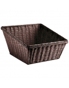 Cesto pane quasi quadrato in polipropilene colore Marrone - cm 45x42x17/24h