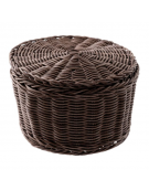 Cesto uova in polipropilene con imbottitura in tessuto - colore marrone - portata circa 20 uova - Diametro cm 26 - Altezza cm 17