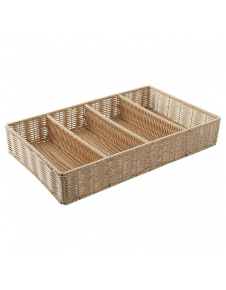 Porta posate in polipropilene colore beige - cm 53x32,5x9h