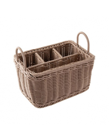 Cesto porta posate in polipropilene colore beige - cm 26x18x15h
