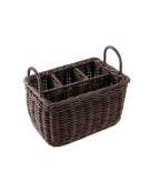 Cesto porta posate in polipropilene, colore marrone - cm 26x18x15h