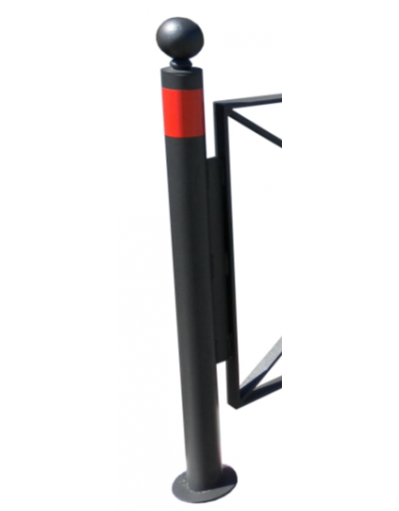 Supporto di testa da tassellare per barriera in tubolare acciaio zincato e verniciato - cm Ø8x111,2h