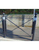 Supporto di testa da inghisare per barriera in tubolare acciaio zincato e verniciato - cm Ø8x131,2h