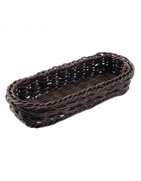 Porta posate in polipropilene, colore marrone - cm 27x10x4,5h