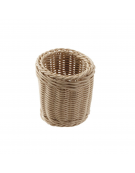 Cesto porta posate in polipropilene, colore beige - Diametro Ø cm 12 - Altezza cm 15