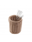 Cesto porta posate in polipropilene, colore beige - Diametro Ø cm 12 - Altezza cm 15