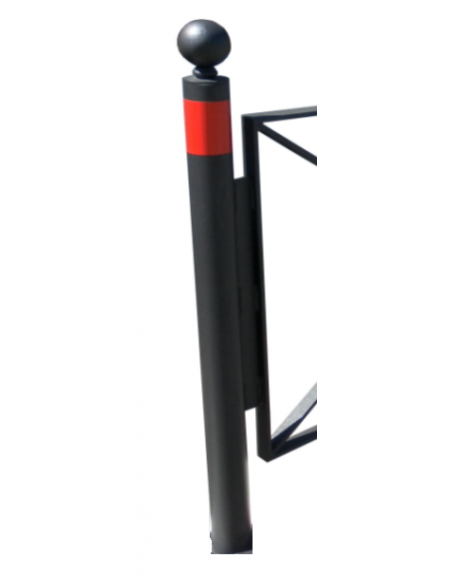 Supporto di testa da inghisare per barriera in tubolare acciaio zincato e verniciato - cm Ø8x131,2h