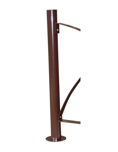 Supporto di testa da tassellare per barriera in tubolare acciaio zincato e verniciato - cm Ø8x100h