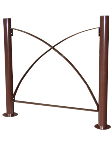 Barriera in tubolare acciaio zincato e verniciato con 2 supporti di testa da inghisare - cm 115x120h