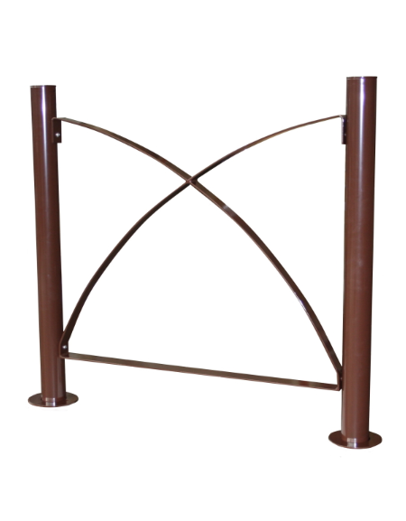 Barriera in tubolare acciaio zincato e verniciato con 2 supporti di testa da inghisare - cm 115x120h