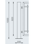 Supporto di testa da tassellare per barriera in tubolare acciaio zincato e verniciato - cm 10x100h