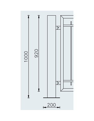 Supporto di testa da tassellare per barriera in tubolare acciaio zincato e verniciato - cm 10x100h