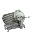 Affettatrice a gravità in alluminio pressofuso, affilatoio fisso - lama Ø 250 mm - Taglio utile cm 19x13 - Blocco carrello