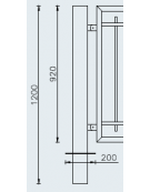 Supporto di testa da inghisare per barriera in tubolare acciaio zincato e verniciato - cm 10x120h