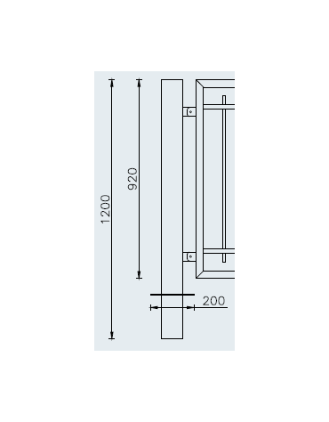 Supporto di testa da inghisare per barriera in tubolare acciaio zincato e verniciato - cm 10x120h