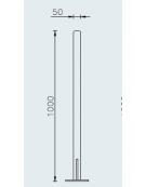 Supporto da tassellare per barriera modulare realizzata in acciaio zincato e verniciato - cm 5x100h