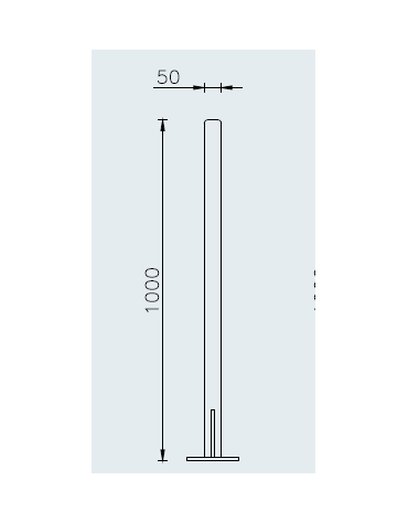 Supporto da tassellare per barriera modulare realizzata in acciaio zincato e verniciato - cm 5x100h