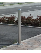 Dissuasore amovibile in acciaio inox realizzato in tubolare - con boccola zincata per lucchetto (escluso) - cm Ø7,6x141,8h