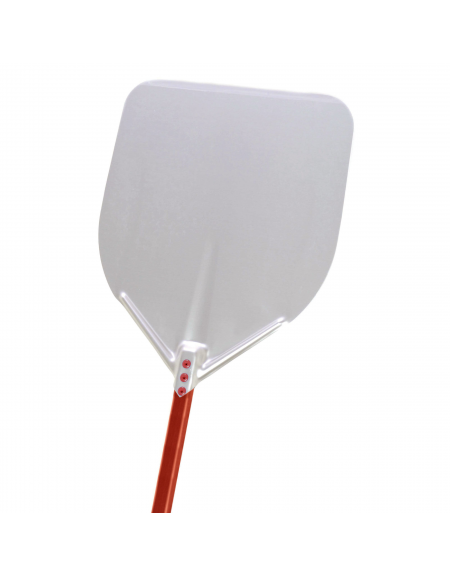 Pala per pizza in alluminio con piatto quadrato cm 32x32 - lunghezza cm 150 - portata gr. 784