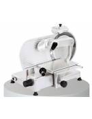 Affettatrice verticale in alluminio anodizzato con braccio a cigno, affilatoio fisso - lama Ø cm 35 - Taglio utile cm 33x25