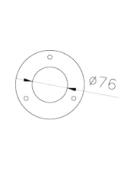 Dissuasore amovibile in acciaio zincato e verniciato - con boccola zincata per lucchetto (escluso) - cm Ø7,6x141,8h