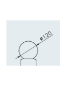 Dissuasore amovibile in acciaio con sfera decorativa in alluminio e con boccola zincata per lucchetto (escluso)