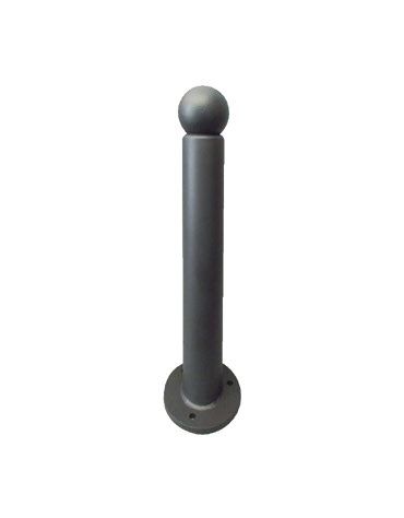 Dissuasore amovibile in acciaio con sfera decorativa in alluminio e con boccola zincata per lucchetto (escluso)