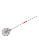Palettino per pizza in acciaio inox con piatto rotondo forato diametro cm 17 - lunghezza cm 150 - portata gr. 770
