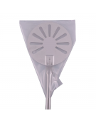 Palettino per pizza in acciaio inox con piatto rotondo forato diametro cm 23 - lunghezza cm 150 - portata gr. 960