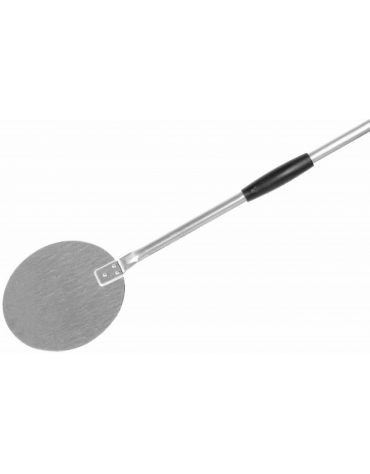 Palettino per pizza in acciaio inox con piatto rotondo diametro cm 20 - lunghezza cm 150 - portata gr. 975