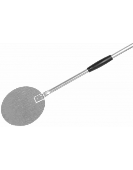 Palettino per pizza in acciaio inox con piatto rotondo diametro cm 23 - lunghezza cm 150 - portata gr. 1030
