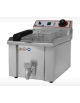 Friggitrice elettrica TRIFASE da banco in acciaio inox - 1 vasca con rubinetto di scarico - capacità olio Lt 13 - mm 340x525x375