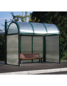 Timpano realizzato in policarbonato alveolare trasparente per pensilina - cod.DN35473/74