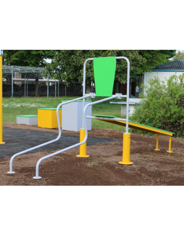 Panca fitness inclinata con barre per DIPS in acciaio zincato e verniciato - Attrezzo per rafforzare i muscoli delle braccia