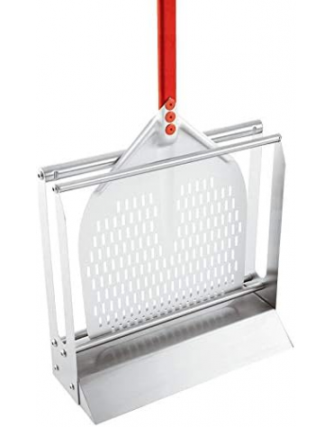 Supporto poggia pala per pizza in acciaio inox - cm 52x16x34h