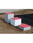 Set 3 Parallelepipedi fitness in acciaio zincato e verniciato per esercizi pliometrici - cm 69x69 - 3 altezze differenti