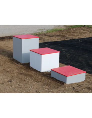 Set 3 Parallelepipedi fitness in acciaio zincato e verniciato per esercizi pliometrici - cm 69x69 - 3 altezze differenti