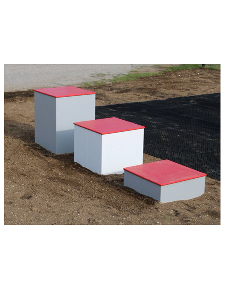 Set 3 Parallelepipedi fitness in acciaio zincato e verniciato per esercizi pliometrici - cm 69x69 - 3 altezze differenti