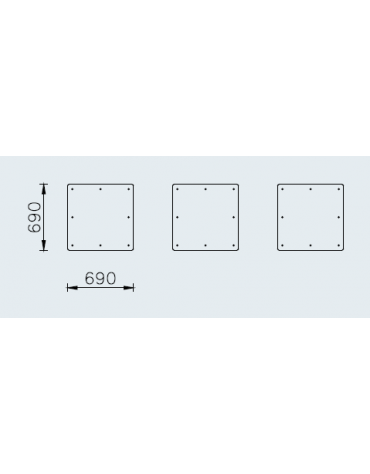 Set 3 Parallelepipedi fitness in acciaio zincato e verniciato per esercizi pliometrici - cm 69x69 - 3 altezze differenti