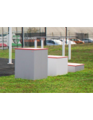 Set 3 Parallelepipedi fitness in acciaio zincato e verniciato per esercizi pliometrici - cm 69x69 - 3 altezze differenti