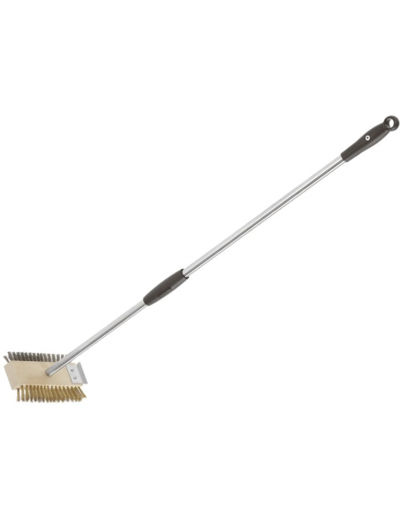 Spazzola doppia per forno pizza con setole in acciaio inox e ottone - lunghezza cm 100